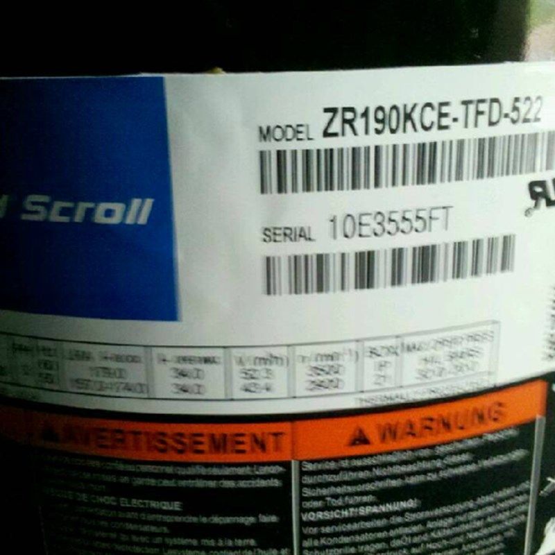 全新vr190ks-tfp-523 空调制冷压缩机vr160ksE-tfp-522 ZR190KC