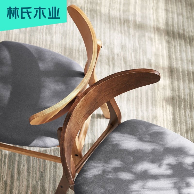实木餐椅餐厅现代简约家用北欧家具凳子成人靠背椅蝴蝶椅子LS003