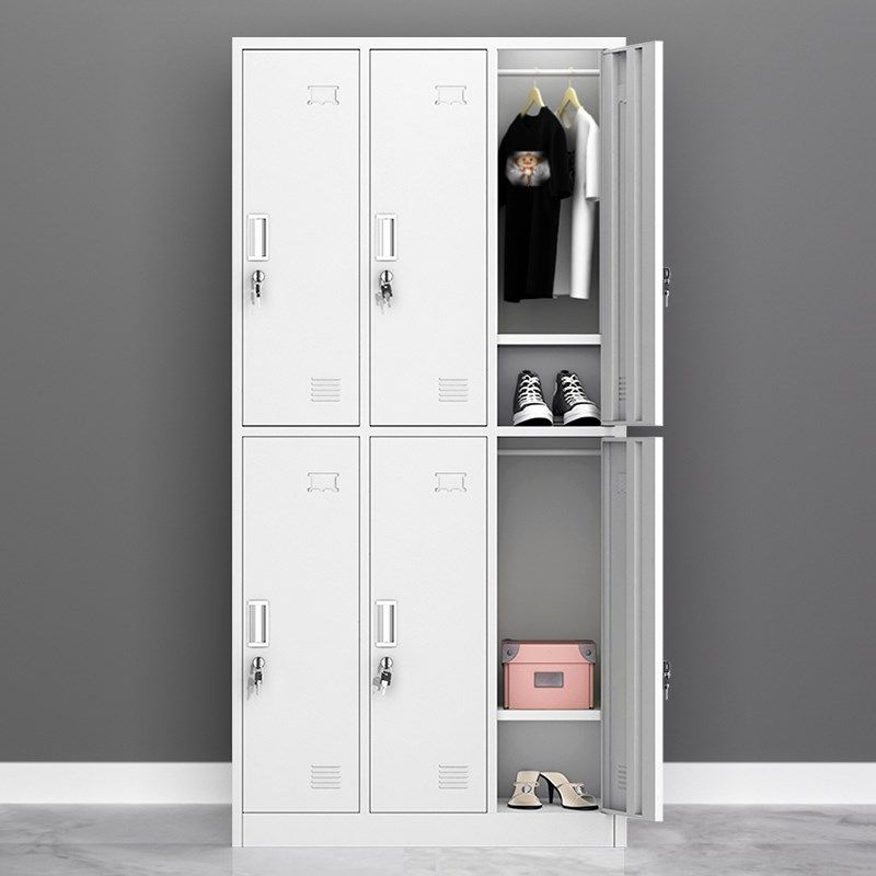 钢制员工铁皮柜六门更衣柜职员宿舍换衣柜带锁九门储物柜鞋柜柜子
