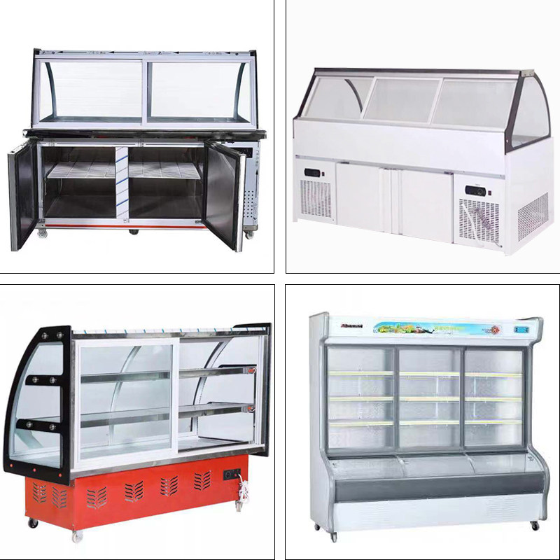 展示柜冷冻柜钢化玻璃卧式冰柜玻璃门岛柜推拉移动门弧形玻璃定制