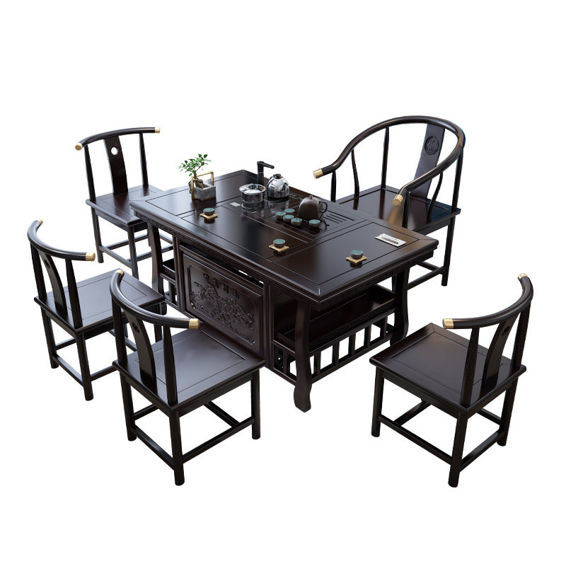实木茶桌椅组合现代简约阳台茶几茶具套装一体办公家用功夫泡茶台