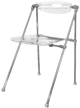 DPstudio设计师中古亚克力透明折叠椅轻奢咖啡店餐椅会议洽谈椅子