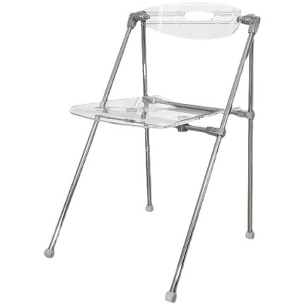 DPstudio设计师中古亚克力透明折叠椅轻奢咖啡店餐椅会议洽谈椅子