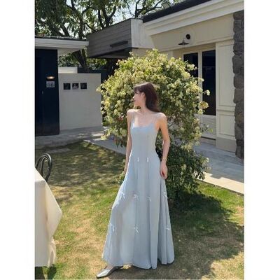 Breezy尘风法式甜妹风蝴蝶结吊带连衣裙女夏季设计感一裙多穿A字