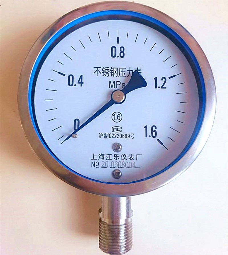 Y100BF/ Y60BF不锈钢耐高温防腐蚀压力蒸汽锅炉真空表上海压力表