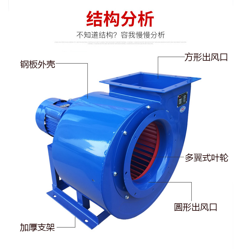 离心风机厨房专用排油烟静音220V380V排气通风工业管道抽风机强力
