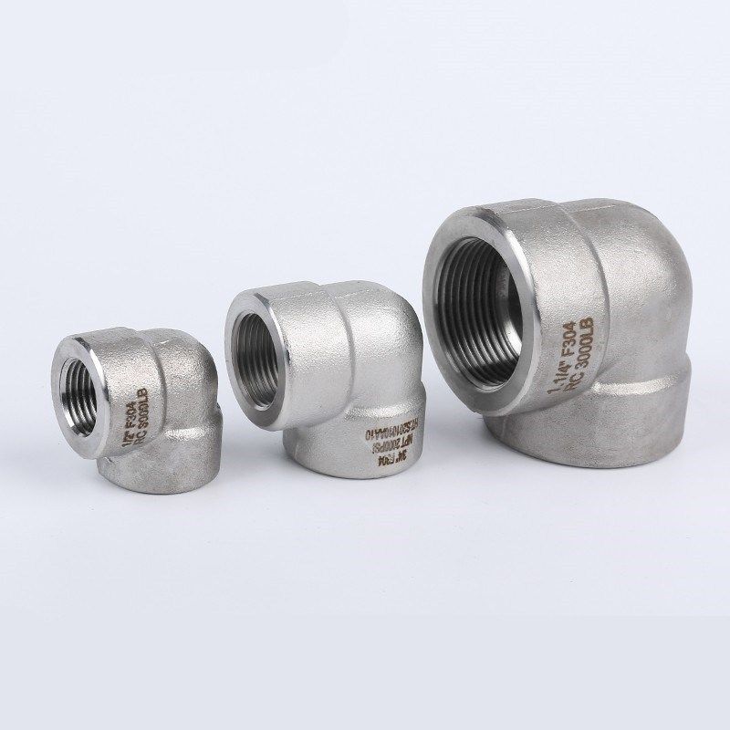 304承插焊弯头耐210KG高压管件3000LB锻造不锈钢90度316L承插弯头