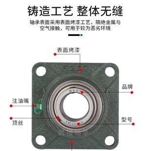 方型带座外球面UCF213F214F215F216F217F218F220农机特大带座轴承