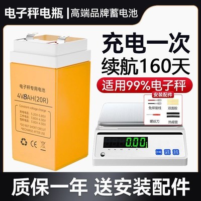 德国品质电子称电池锂电池专用4V通用4伏台秤150公斤300公斤磅秤6