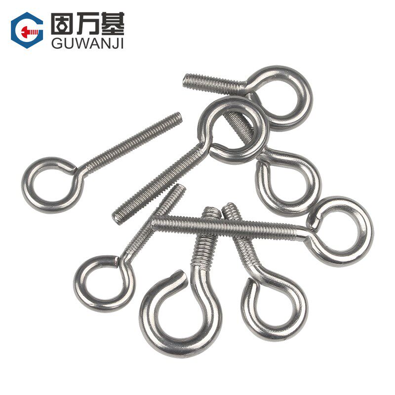 304不锈钢羊眼螺丝挂钩带圈吊环螺丝钉闭口铁镀锌螺栓M3M5M6M8M10