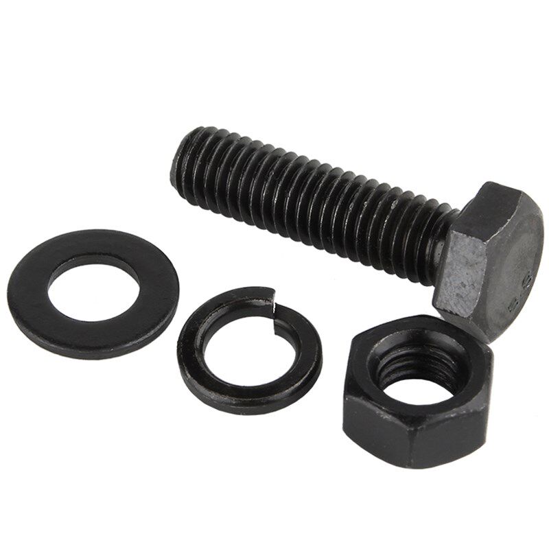 8.8级铁黑外六角螺丝螺栓螺母组合套装大全高强度加长螺杆M4-M30