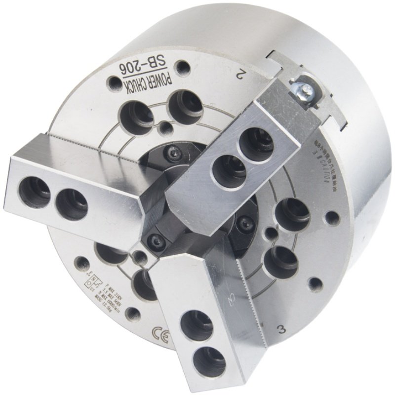 数控车床中空式三爪液压卡盘4寸5寸6寸8寸10寸12寸油压动力夹盘