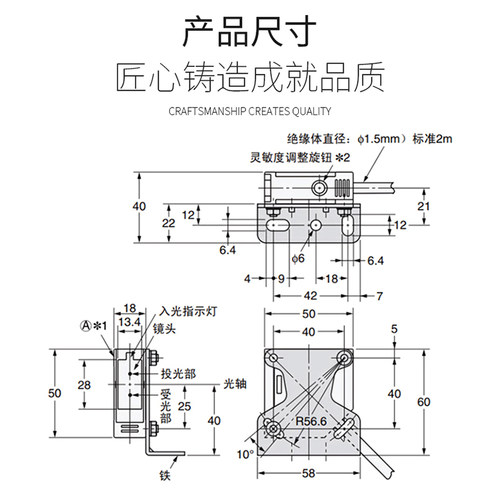 方形激光镜面反馈反射光电开关E3JK-R20C4红外线可见光感应传感器