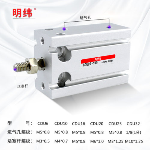 SMC型自由安装小型迷你磁性MD气缸CU/CDU6/10/15/20/25/32-5D/10D