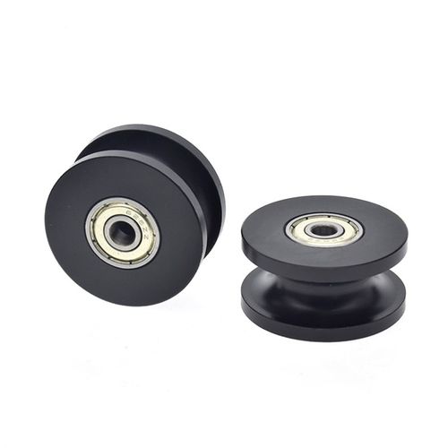 尼龙滑轮U型单导轨方槽子尼龙轴承滚轮塑料轮子机械滑轮内径8