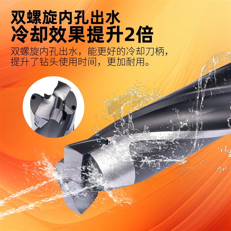后拉式皇冠钻u钻头暴力钻高精度深孔钻加长枪钻快速铲钻10D内冷3D