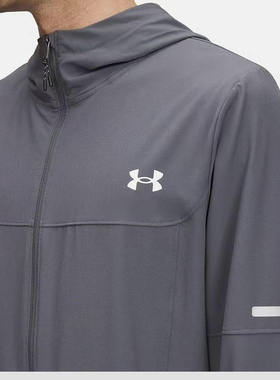 UA安德玛外套25新款男子速干休闲户外连帽防风运动夹克6004967