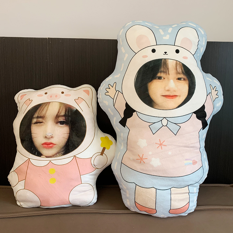 抱枕diyc定制公仔女朋友圣诞款抱枕娃娃可印照片玩偶送男生日礼物