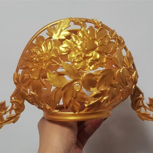 良造坊 3D打印宋冠 镂空团冠汉服配饰 宋制新娘发饰头饰 大头妆造
