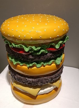 汉堡凳子创意个性换鞋凳穿鞋凳汉堡包模型装饰品摆件道具汉堡凳子