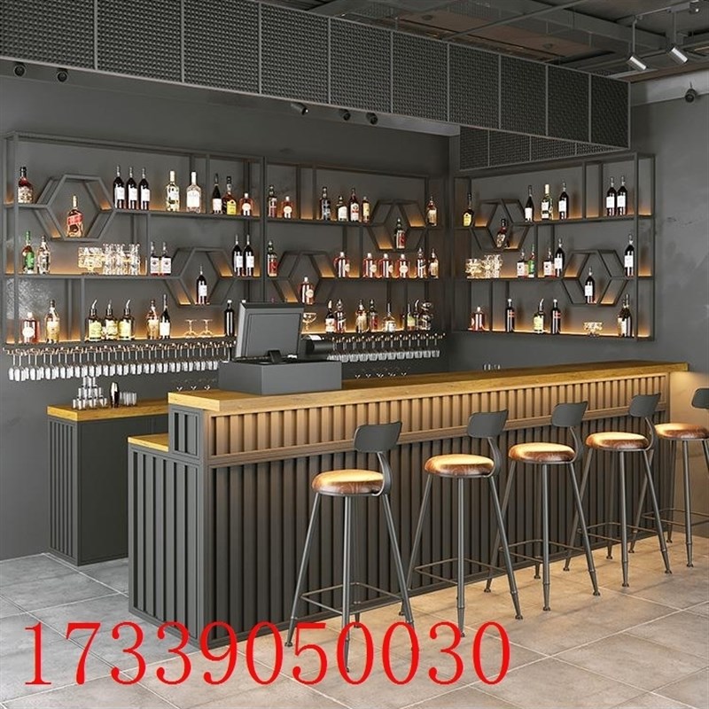 工业风酒吧吧台复古清吧水吧台球厅咖啡店收银台健身房前台接待台