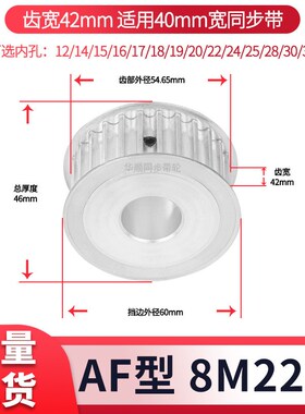 同步轮8M22齿宽42内孔19 20 24 25 28现货套P装同步带轮8M齿形带