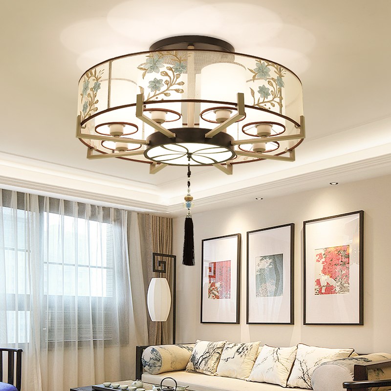 新中式吸顶灯圆形客厅灯简约现代大气中国风卧室餐厅房间家用灯具