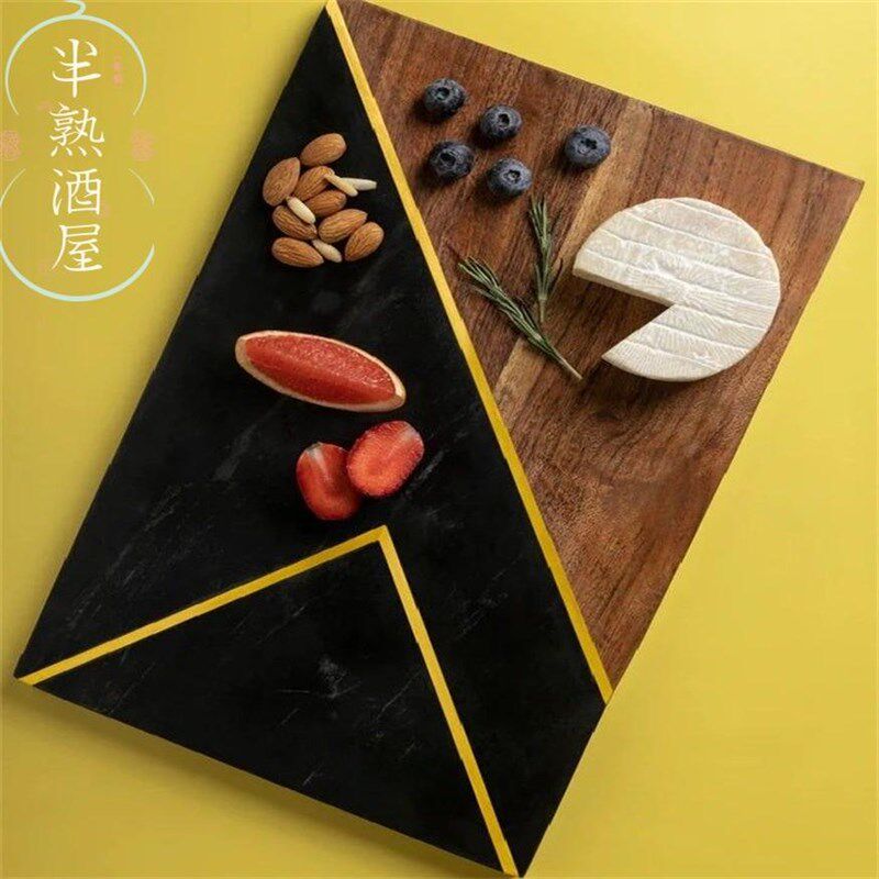北欧大理石切菜板餐厅长方形餐桌摆件托盘垫杯垫盘子锅垫置物盘
