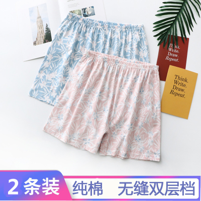 中老年纯棉平角内裤头女中高腰宽松抗菌透气加肥大码妈妈夏薄睡裤