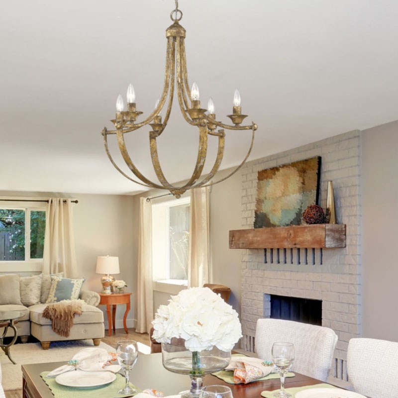 法式乡村铁艺吊灯 美式怀旧客厅餐厅艺术灯具简约卧室房间灯复古