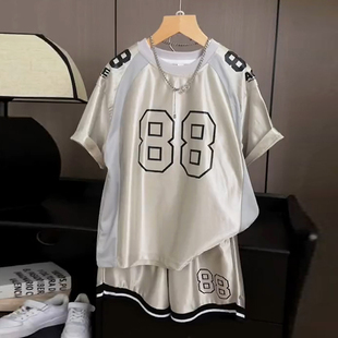 新款 2025夏季 大男童夏装 短袖 套装 酷帅气运动篮球服速干夏款 儿童装