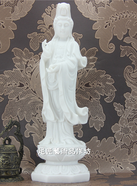 站观音大足石刻石雕汉白玉艺术品家居饰品工艺品精品礼Z品纪念礼