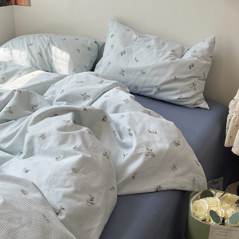 小清新碎花纯棉床上用品四件套全A棉2025新款被套床单人宿舍三件,床上用品,床品套件/四件套/多件套,淘宝优惠券,粉丝福利购,淘宝优惠卷