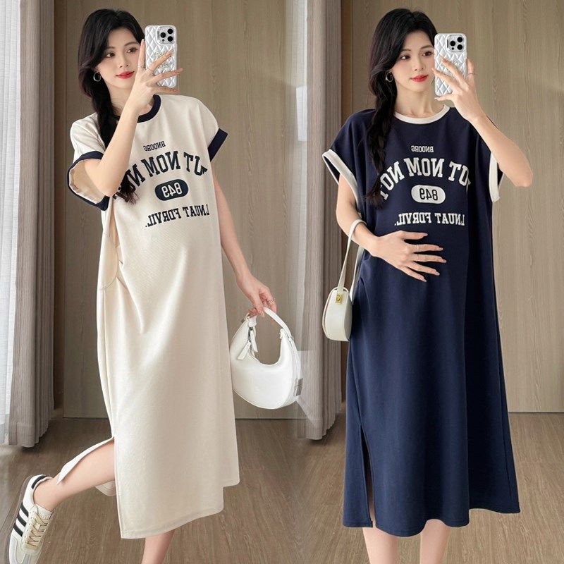 大码孕妇装夏季短袖连衣裙s时尚开叉外穿300休闲宽松T恤长裙200斤,孕妇装/孕产妇用品/营养,连衣裙,淘宝优惠券,粉丝福利购,淘宝优惠卷