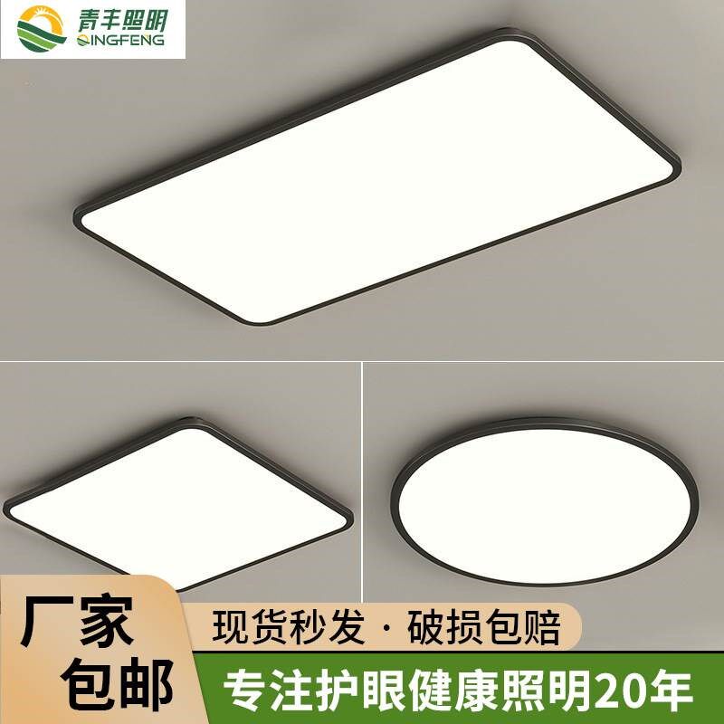 热卖led超薄吸顶灯现代简约 大厅全光谱卧室灯灯具组合全屋套装