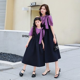 高端不一样的亲子装夏季背带裙套装洋气韩版夏装炸街母女装连衣裙