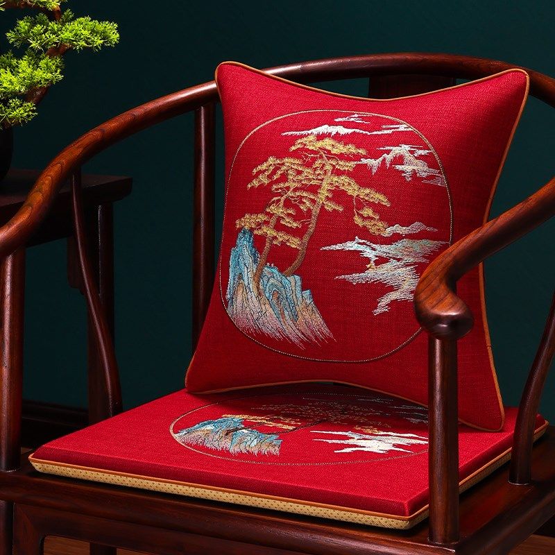 新中式椅垫红木沙发椅子坐垫实木家具圈椅太师椅垫子茶椅垫座椅垫