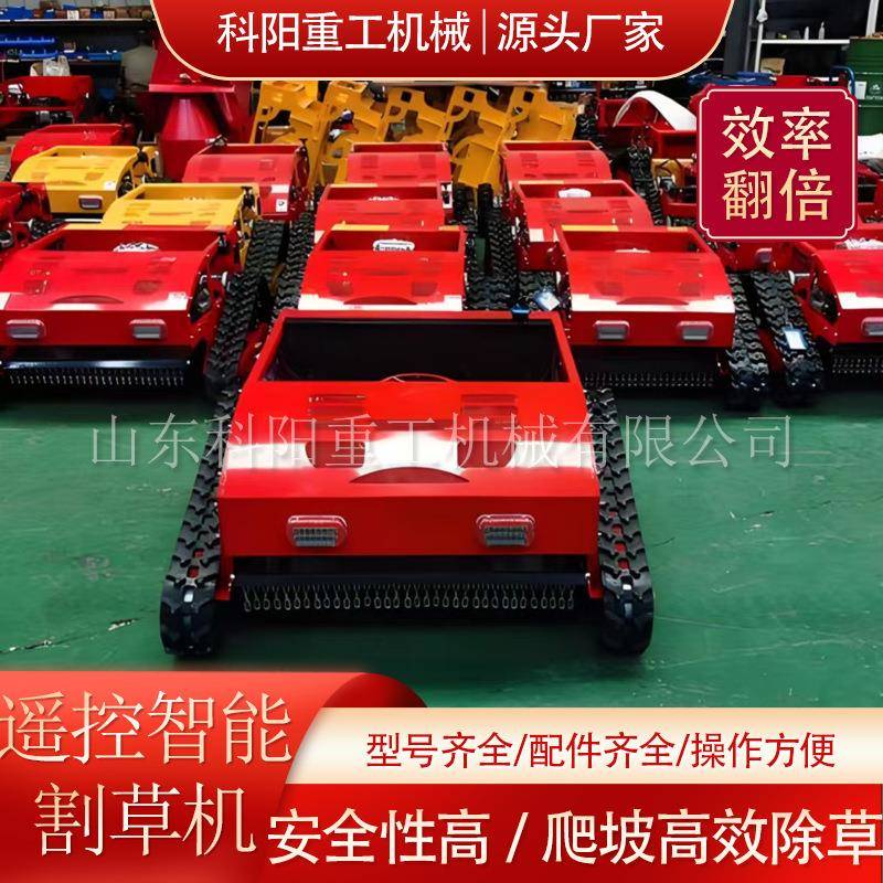 履带草坪割草机厂家全地形四驱山地开荒割草机果园柴油遥控碎草机