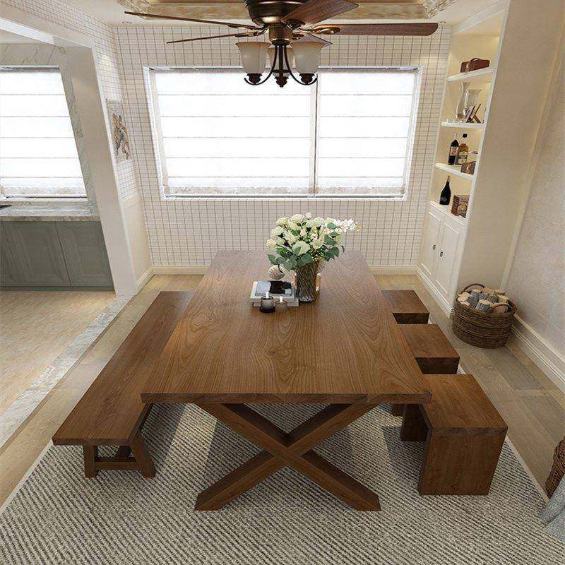 美式实木餐桌家用复古loft创意餐桌椅组合简约多人长方形餐厅饭桌,商业/办公家具,餐桌椅系列,淘宝优惠券,粉丝福利购,淘宝优惠卷