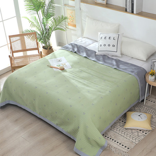 纯棉纱布床盖f毯四季通用全棉加厚可铺可盖沙发毯子双人夏季毛巾