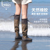 外穿网红胶鞋 雨鞋 高端雨 高筒成人水鞋 防水G防滑时尚 女款 2024新款