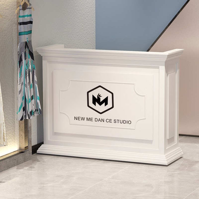 欧式烤漆收银f台柜台简约现代女服装店美容院吧台前台接待台迎宾