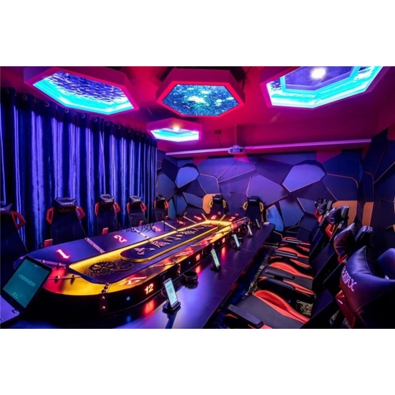 定制工业风狼人杀专用桌智能系统椭圆桌剧游戏会议桌12-15人圆桌