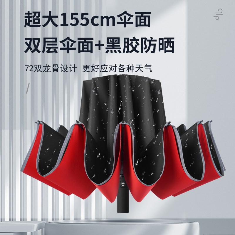 24骨反向全自动雨伞加大加厚加固女晴雨两用男暴雨专用防晒遮阳伞