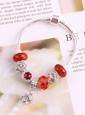 韩版气质简约个性学生百搭DIY红琉璃珠钻球手链女森系闺蜜手镯