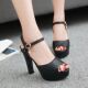 粗跟鱼嘴凉G鞋 大码 47大码 47码 高跟凉鞋 女鞋