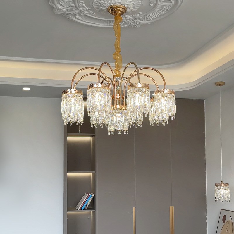 轻奢法式客厅灯水晶枝型吊灯2024新款大气主卧室餐厅灯饰中山灯具