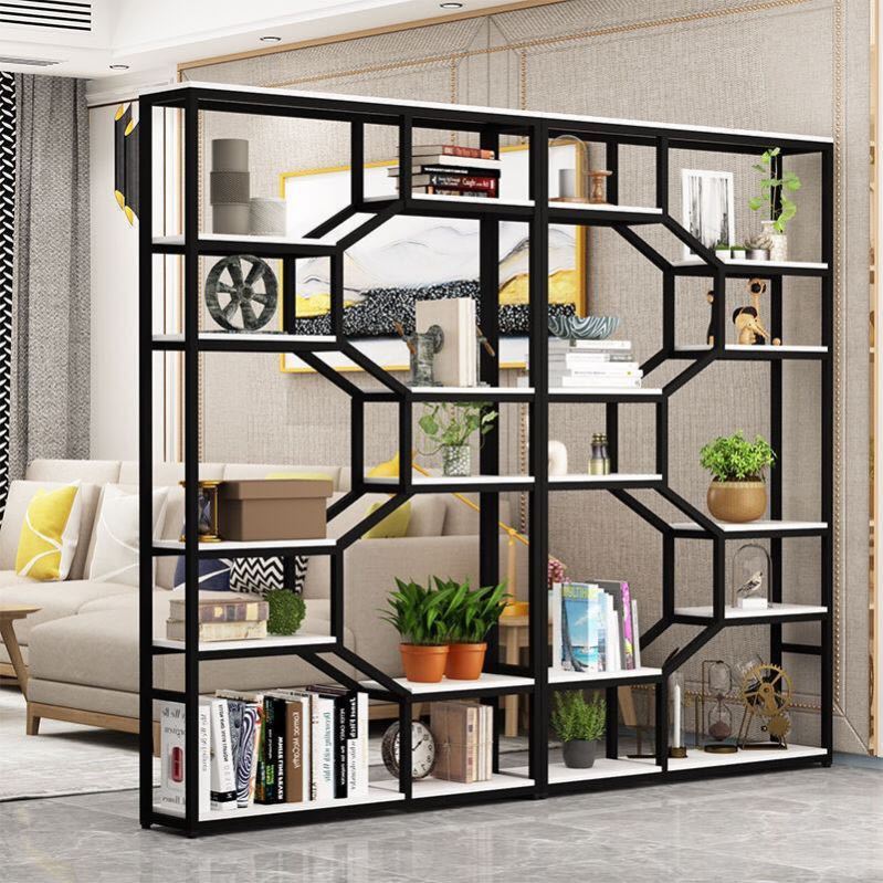 办公室隔断装饰架客厅多层书架展示架门厅玄关隔断铁艺屏风置物架