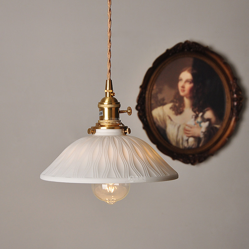 北欧创意日式网红餐厅玄关卧室民宿床头灯个性简约黄铜陶瓷吊灯,家装灯饰光源,床头/玄关/吧台/过道吊灯,淘宝优惠券,粉丝福利购,淘宝优惠卷