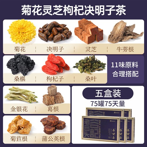 老谷头菊花枸杞决明子茶养肝护眼蒲公英牛蒡熬夜降去火调理养生茶